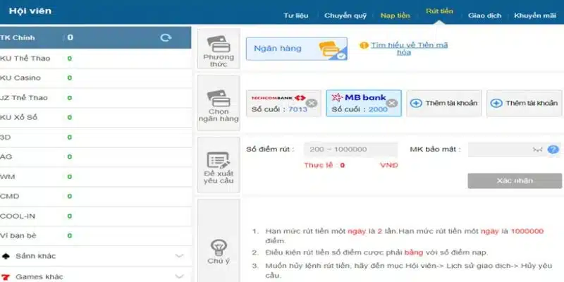 Lựa chọn phương tiện rút tiền thích hợp